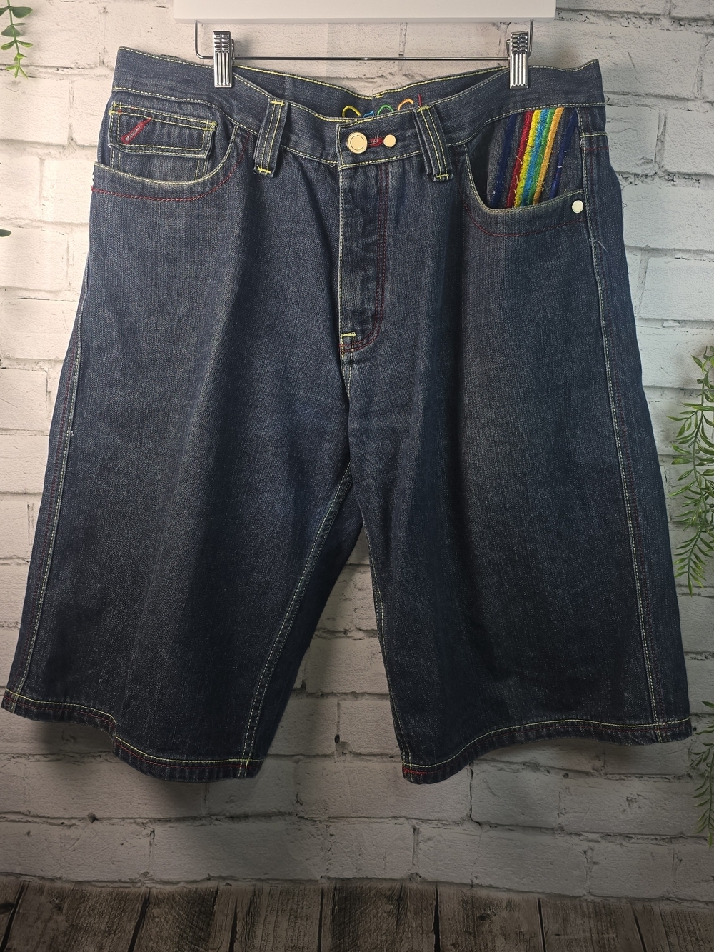 VINTAGE COOGI AUSTRALIA EMBROIDERED DENIM SHORTS BAGGIE Y2K STREETWEAR 40